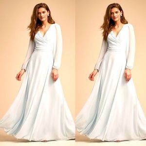BHLDN light blue v neck gown